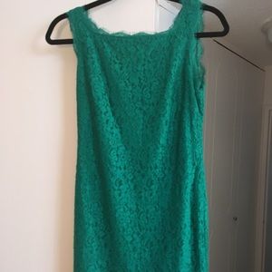 Adrianna Papell green lace dress size 4P